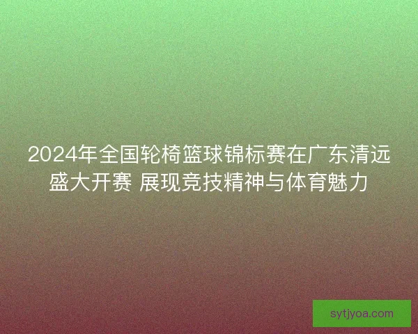 2024年全国轮椅篮球锦标赛在广东清远盛大开赛 展现竞技精神与体育魅力