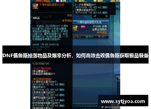 DNF佩鲁斯掉落物品及爆率分析，如何高效击败佩鲁斯获取极品装备